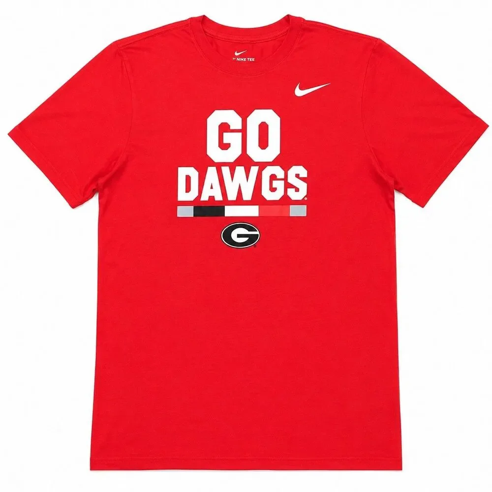 Mens Nike UGA Georgia Bulldogs T Shirt Red Graphic Tee SEC Go Dawgs New